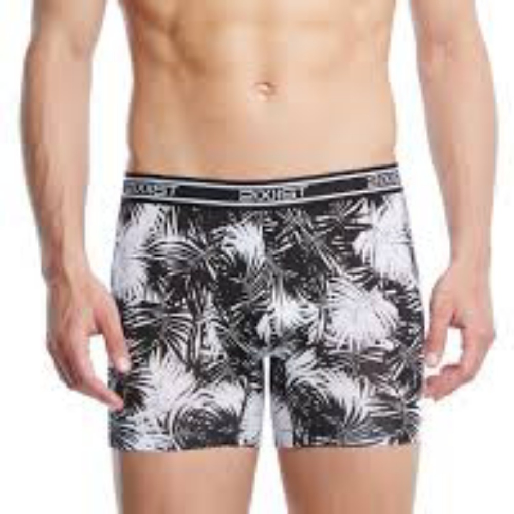 COPY - 2 Xist Blacl Palm Print Sliq Micro Boxer Brief